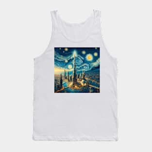 Dubai, United Arab Emirates, in the style of Vincent van Gogh's Starry Night Tank Top